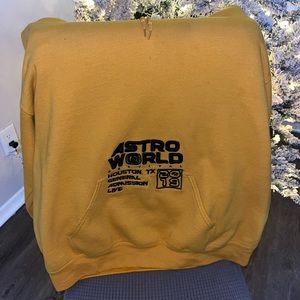 Travis Scott Astroworld 2019 GA Hoodie in Yellow, Men's (Size Medium)